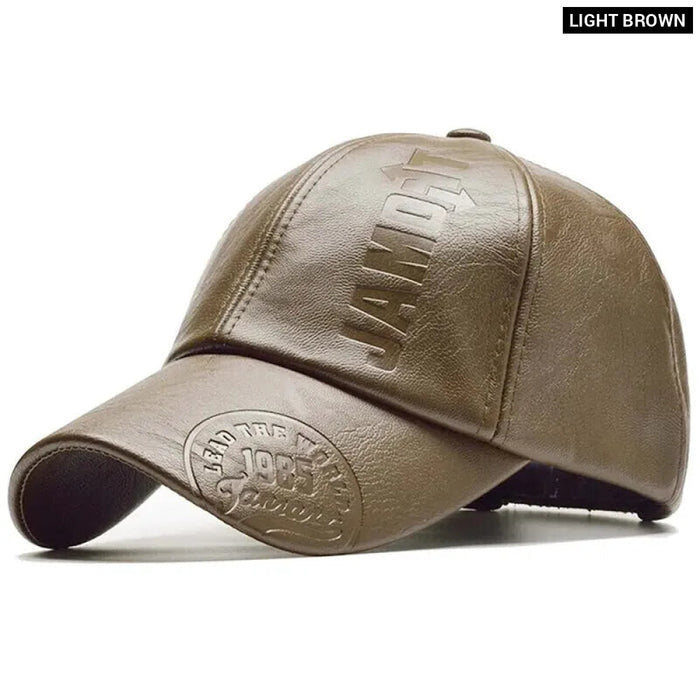 Adjustable Leather Baseball Cap / Hat For Outdoor Wear