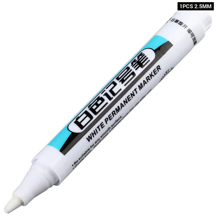 White Permanent Paint Pen Set For Multiple Surfaces 0.7Mm Tip