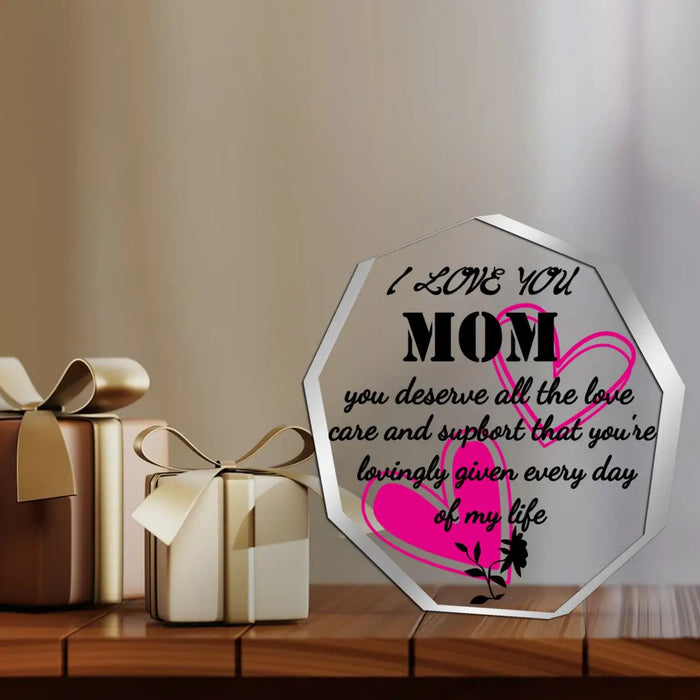 Custom Mom Acrylic Tabletop Plaque Ideal Gift For Special Occasions