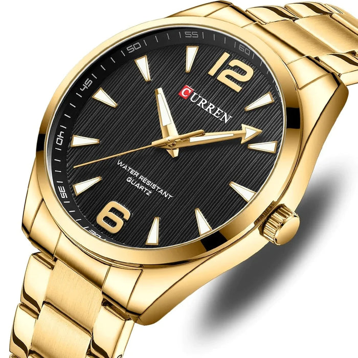 Fashion Brand Men'S Watches With Luminous Hands Business Stainless Steel Band Wristwatches For Male