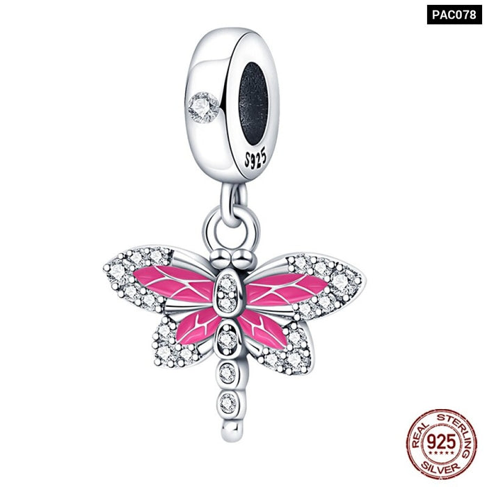 Fit Pandora 925 Original Bracelet 925 Sterling Silver Flower Bird Series Charms Beads For Women DIY Jewelrys Making