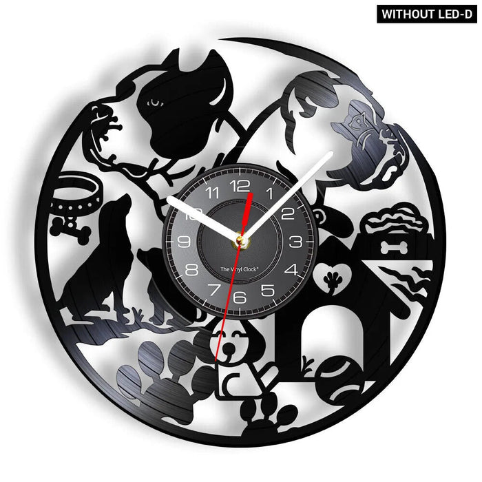 Dog Lovers Vinyl Record Wall Clock