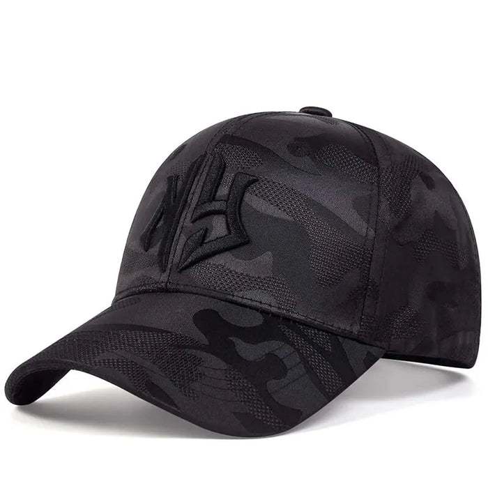 Embroidered Camo Baseball Hat For Outdoor Wear