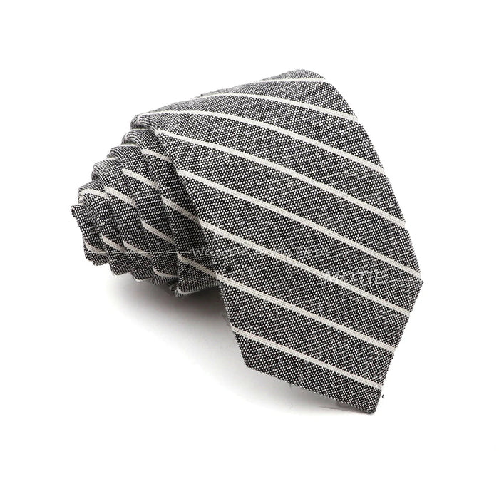 Classic Striped Cotton Necktie For Business And Weddings