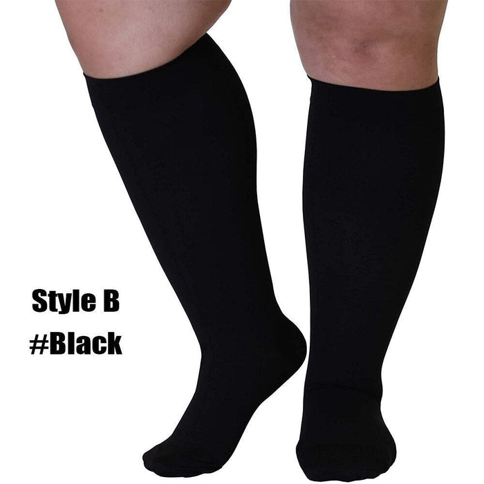 1 Pair Elastic High Stockings Calf Sleeves For Travel Work Fatigue Relief