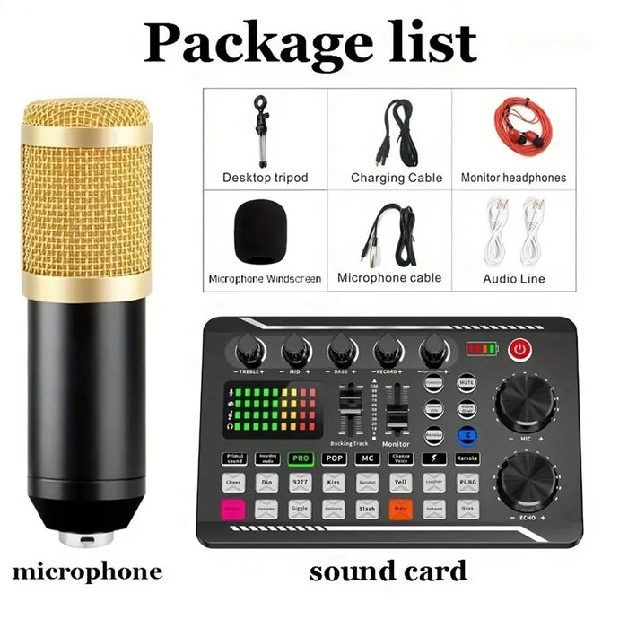 Studio Mic Sound Card Kit For Live Mixing