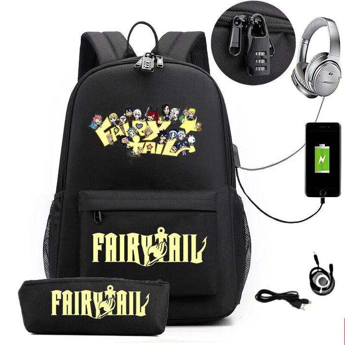 Fairy Tail Anime Print Casual Bag For Kids Teen School Backpack For Outdoor Travel