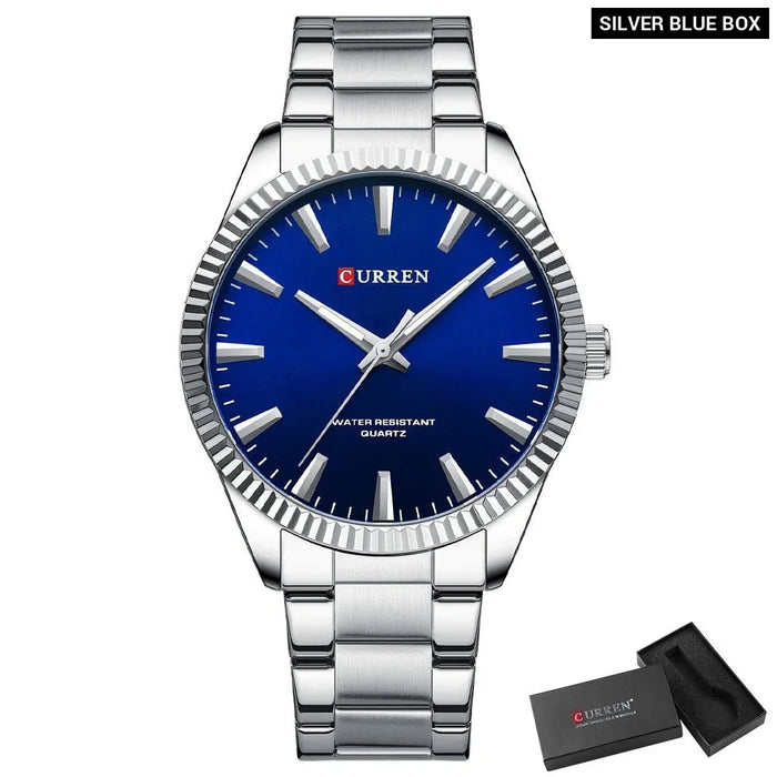 Stainless Steel Casual Quartz Men Wristwatches With Luminous Hands