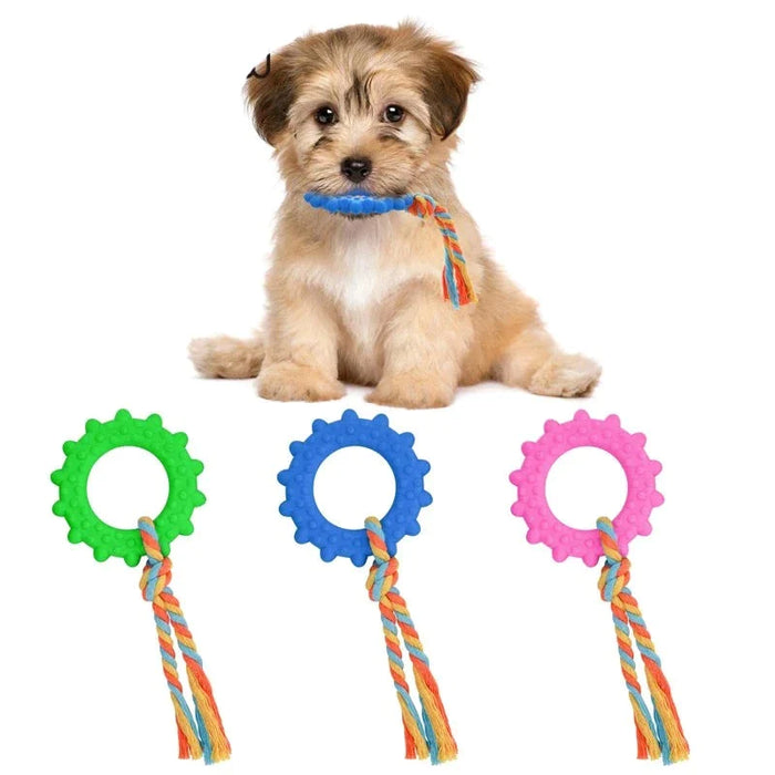 Durable Puppy Rope Toys Interactive Rubber Chew Toys