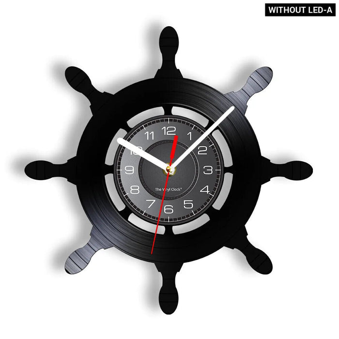 Captains Wheel Vinyl Record Wall Clock