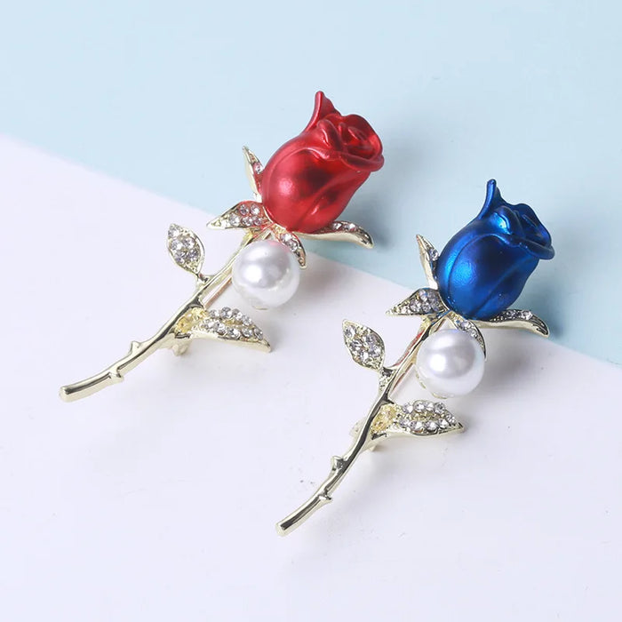 Romantic Rose Enamel Brooch Womens Korean Fashion Pin