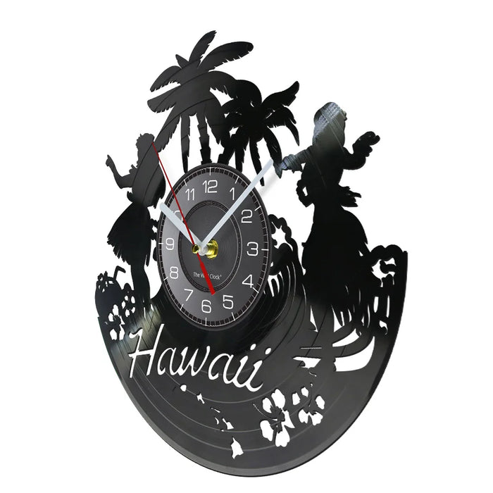 Hawaiian Luau Party Vinyl Record Clock