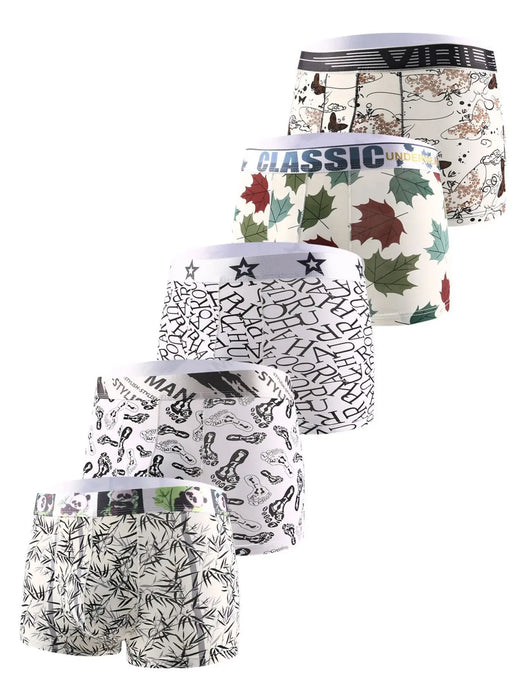 Pack Of 5 Mens Printed Sports Boxers