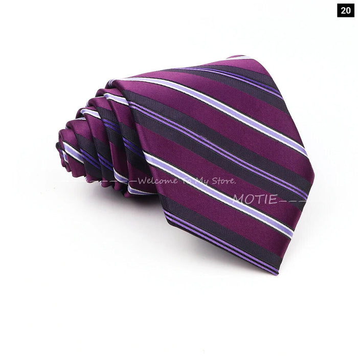 Floral Polyester Printed Necktie Purple Blue For Weddings