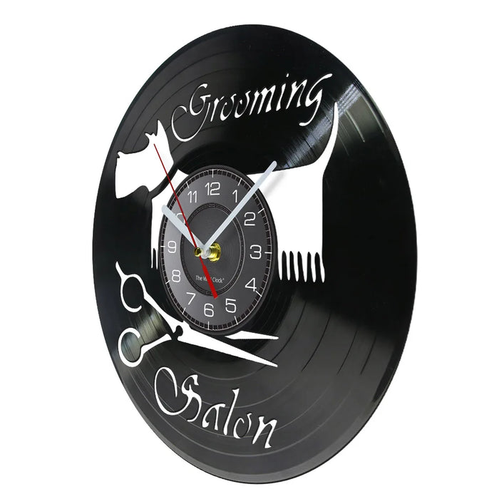 Pet Grooming Vinyl Record Clock