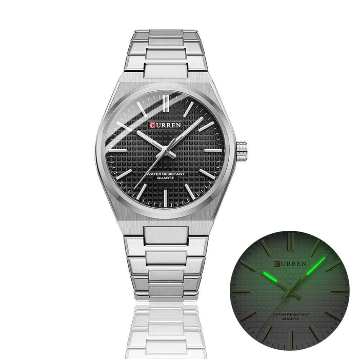 Fashion Unique Quartz Men'S Wrist Watches Stainless Steel Strap Watch Luminous Hands Clock