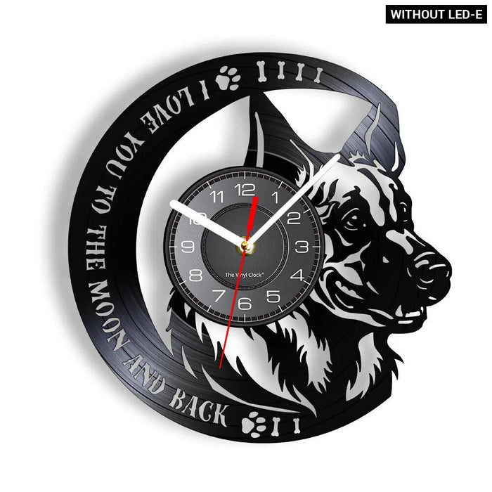 German Shepherd Vinyl Record Wall Clock