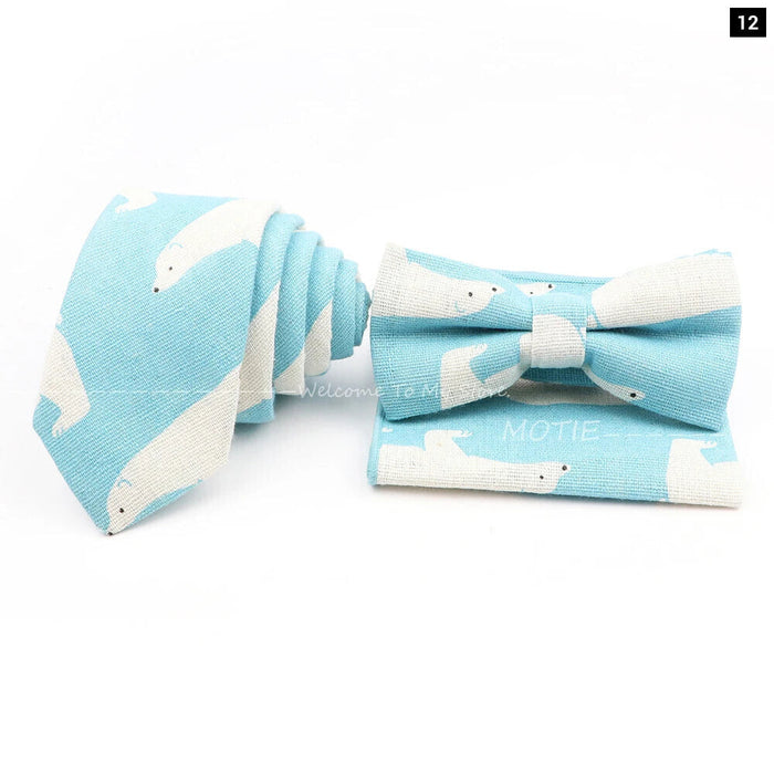 Unisex Linen Ties Set For Weddings And Business