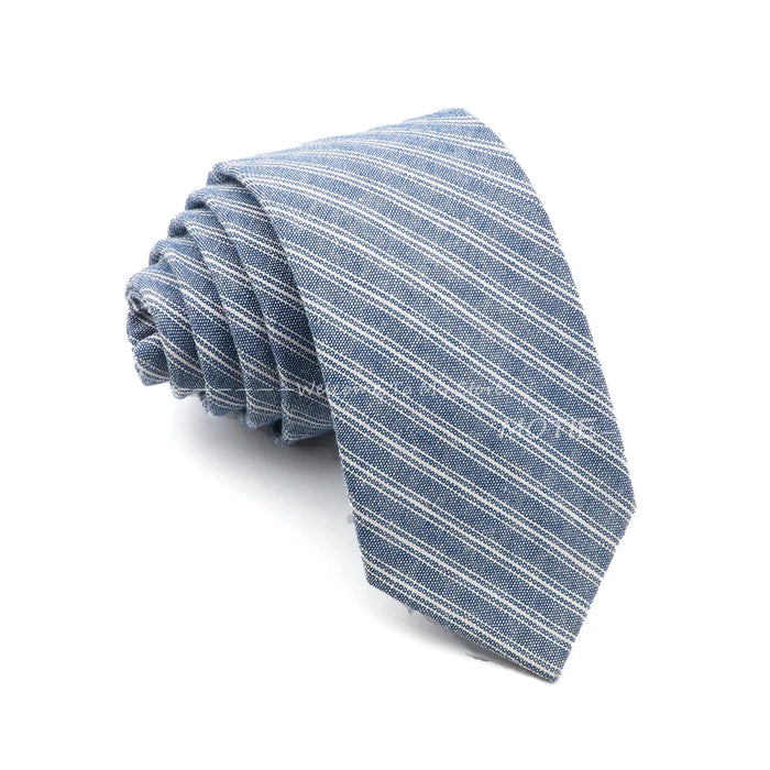 Classic Striped Cotton Necktie For Business And Weddings