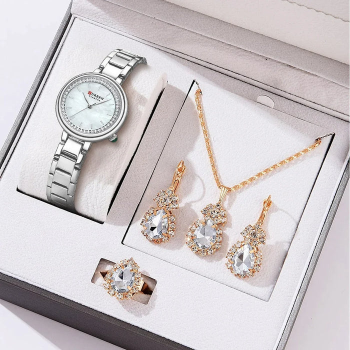 Wristwatches For Women Stainless Steel Bracelet Rhinestones