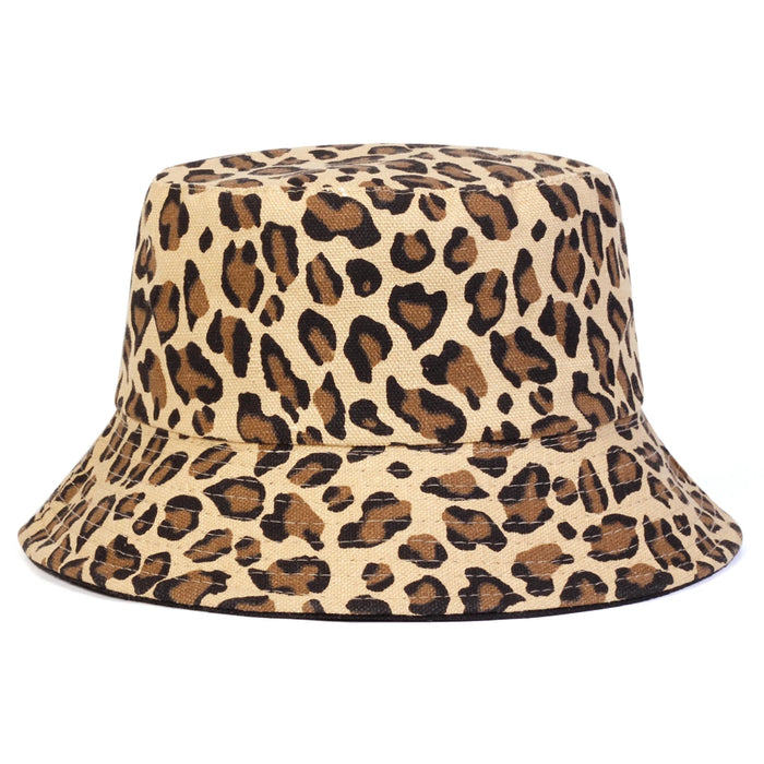 Leopard Print Bucket Hat For Outdoor Sun Protection