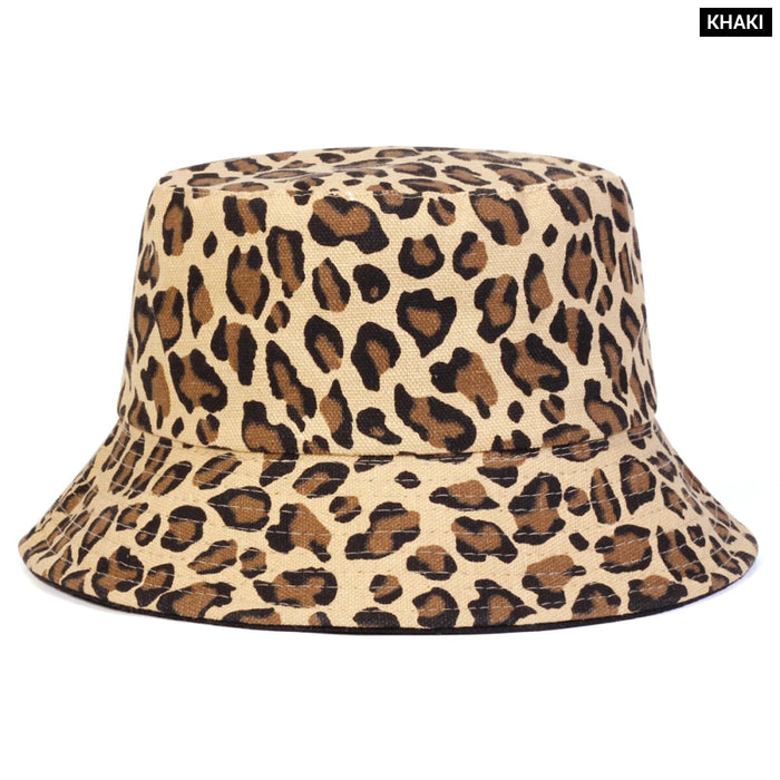 Leopard Print Bucket Hat For Outdoor Sun Protection