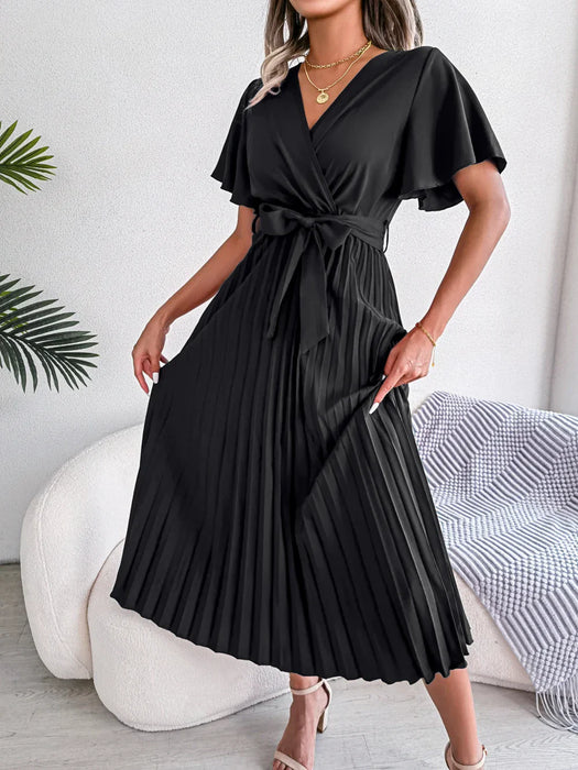 V Neck Chiffon Maxi Dress for Women