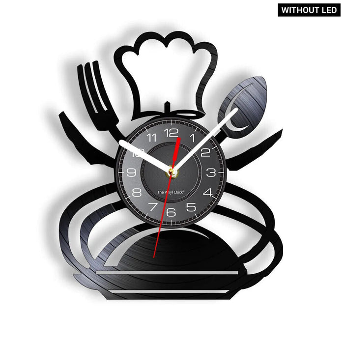 Retro Cutlery Vinyl Record Wall Clock