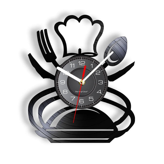 Retro Cutlery Vinyl Record Wall Clock