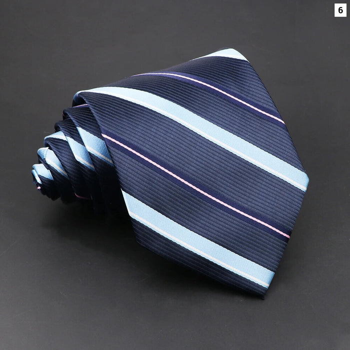 Purple Striped Necktie For Business Weddings And Daily Wear