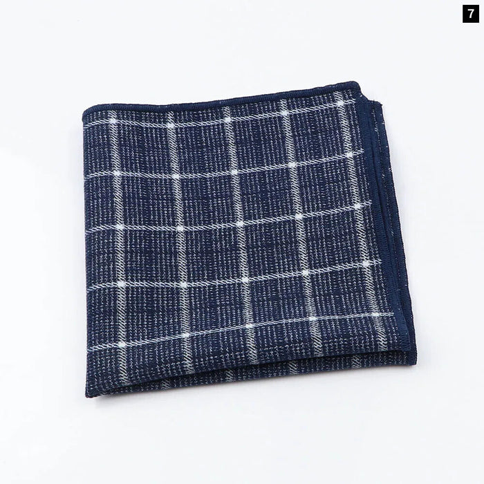 Premium Cotton Plaid Hankerchief Scarf Mens Pocket Square