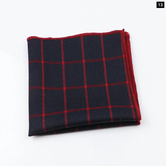 Premium Cotton Plaid Hankerchief Scarf Mens Pocket Square