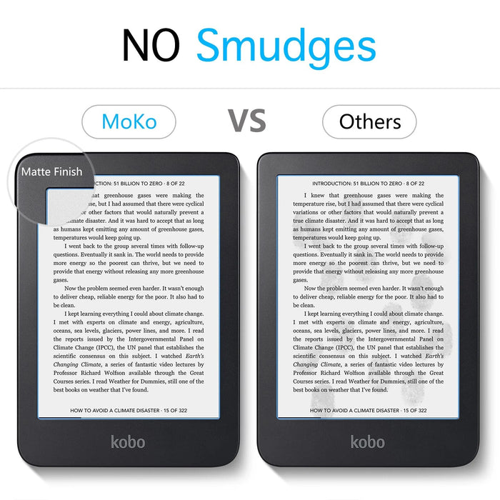 2-Pack Anti-Glare Premium Full-Coverage Screen Protector for Kobo Clara 2E