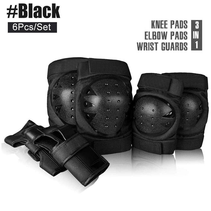 6Pcs/Set Knee Elbow Pads Wrist Guards Protective Gear Set for Roller Skating Cycling Sports