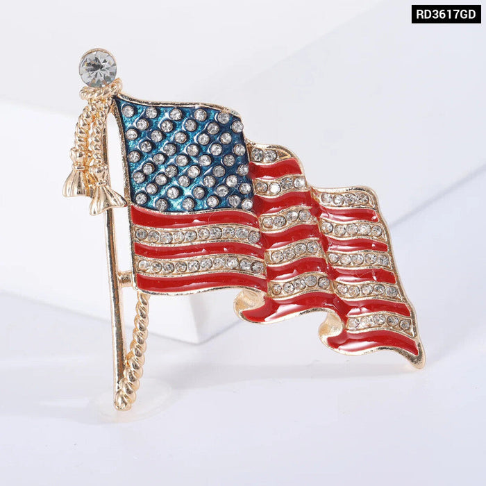 Usa Flag Brooch By