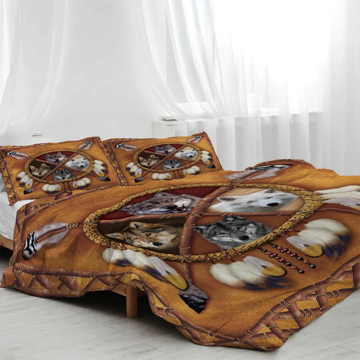 3 Piece Wolf Design Bedding Set Duvet Cover With 2 Pillow Shams