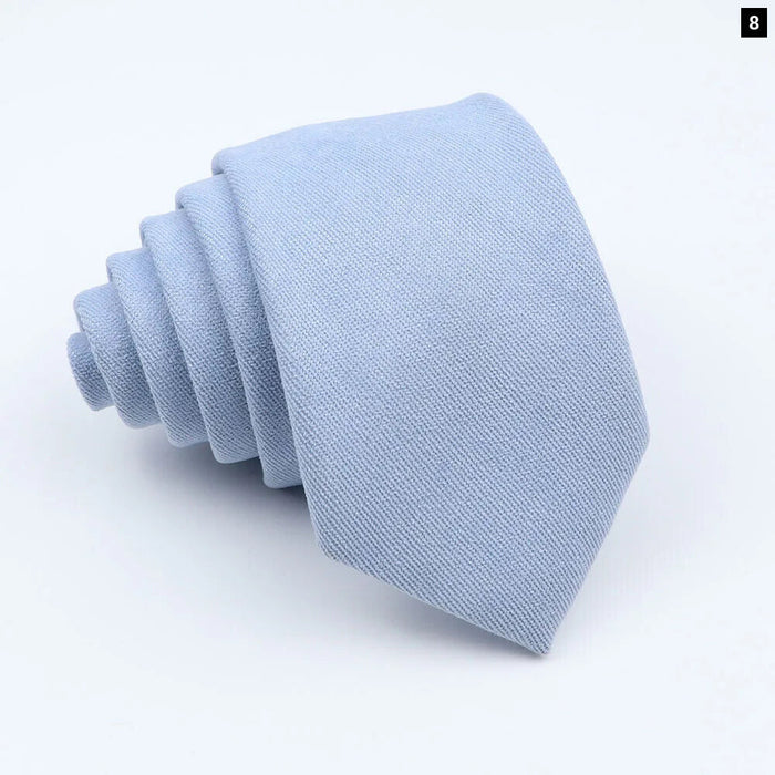 Colourful Cotton Corduroy Neck Tie 7Cm Skinny Wedding Party Tuxedo Accessory