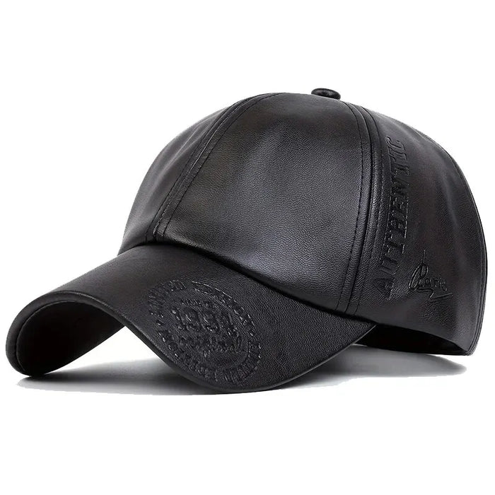 Embossed Pu Leather Baseball Cap / Hat For Outdoor Wear