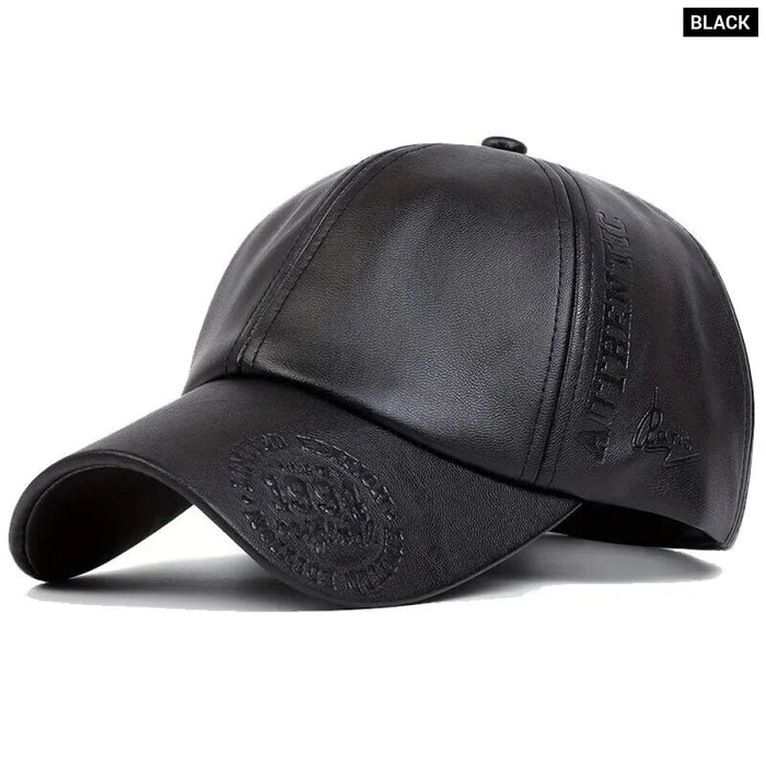 Embossed Pu Leather Baseball Cap / Hat For Outdoor Wear