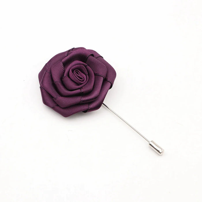 Handmade Fabric Flower Brooch 34 Colours Wedding Suit Accessory