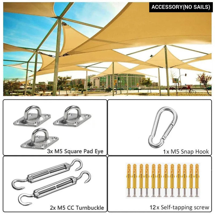 10‘X10'X10Ft Triangle Waterproof Shade Sail Awning Outdoor Romantic Warm 420D Oxford Sun Shade Led Light String