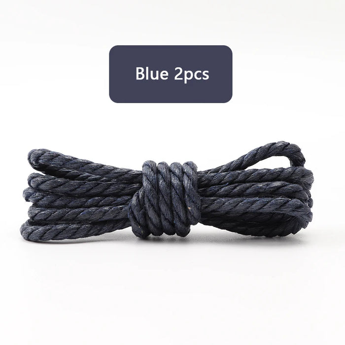 1Pair Leather Round Waterproof Waxed Cotton Oxford Boots Shoe Laces 60/80/100/120/140/180Cm Length