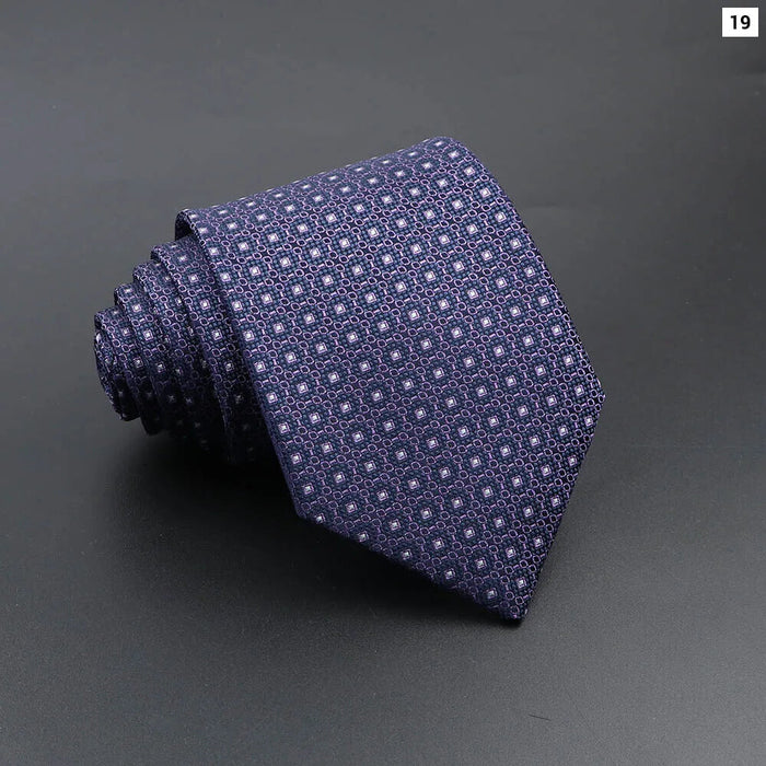 Blue Plaid Striped Tie 8Cm Classic Necktie For Mens Fashion For Daily Wear Weddings And Gifts