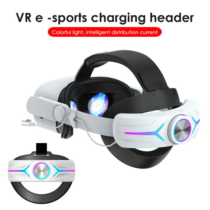 For Oculus Quest 2 Adjustable Alternative 8000Mah 2In1 Charging Head Strap