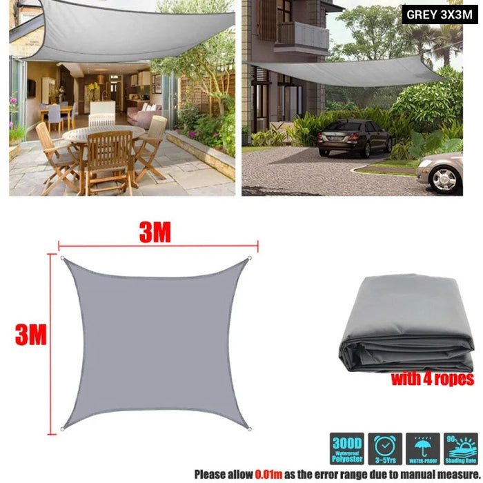 420d Waterproof Shade Sail Square Rectangle Sunshade Garden