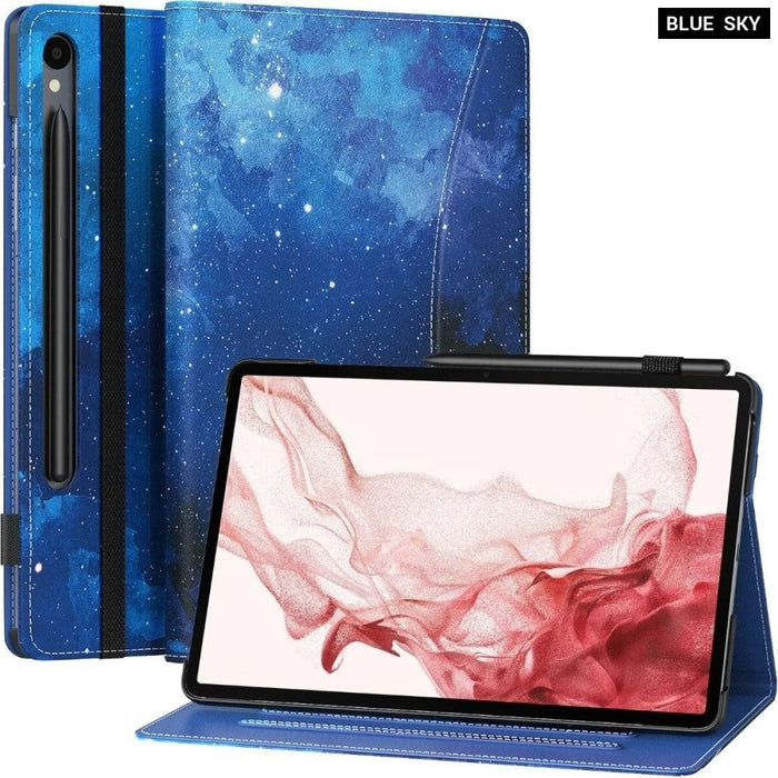 Case for Samsung Galaxy Tab S9 11-Inch 2023 (SM-X710/716B/718U) with S-Pen Holder Hand Strap Pocket Multi-Angle View Cover