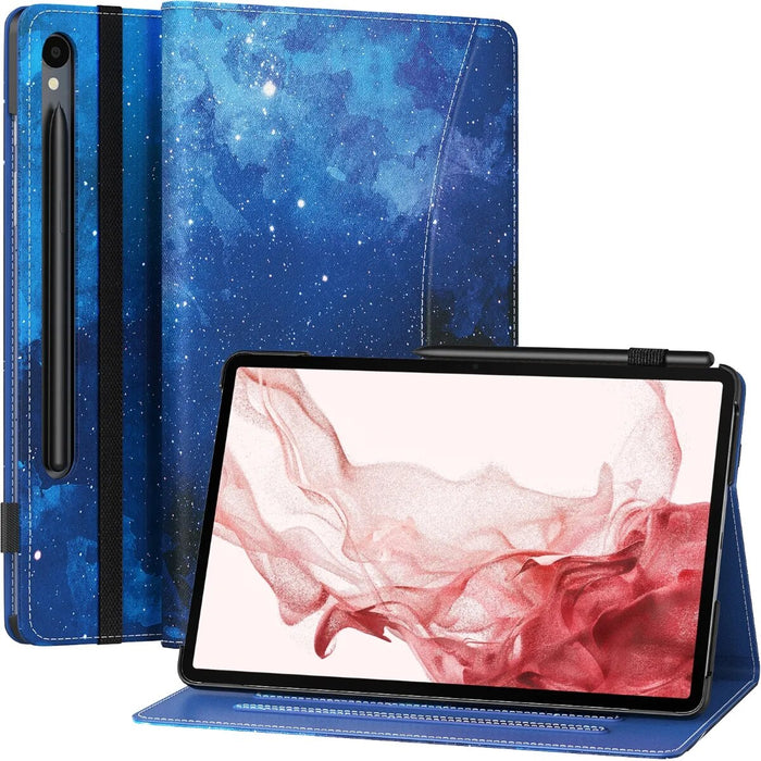 Case for Samsung Galaxy Tab S9 11-Inch 2023 (SM-X710/716B/718U) with S-Pen Holder Hand Strap Pocket Multi-Angle View Cover