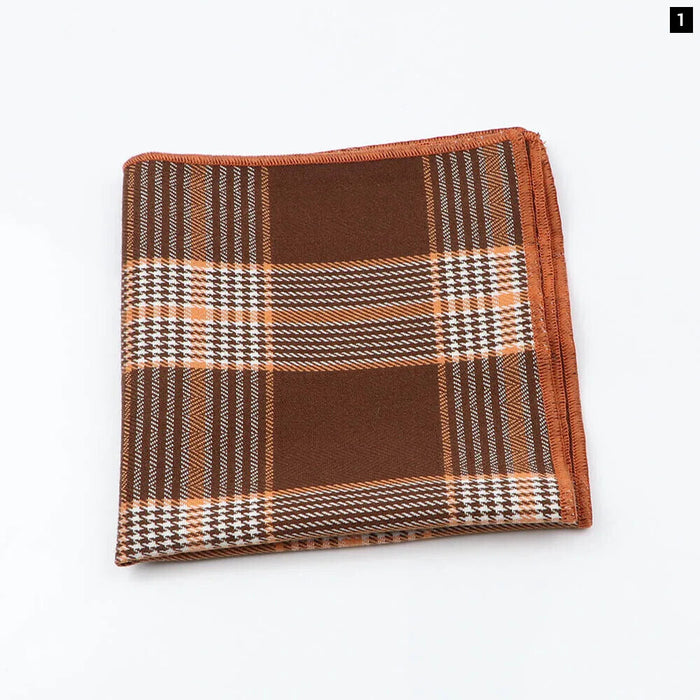 Premium Cotton Plaid Hankerchief Scarf Mens Pocket Square