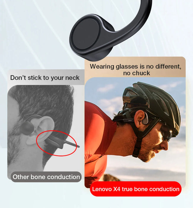 10Pcs Wireless Bluetooth X4 Bone Conduction Hifi Ear-Hook Waterproof Sports Earphones With Mic