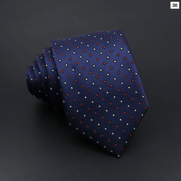 Mens Striped Tie 7Cm Luxury Jacquard Necktie For Business Wedding And Daily Wear